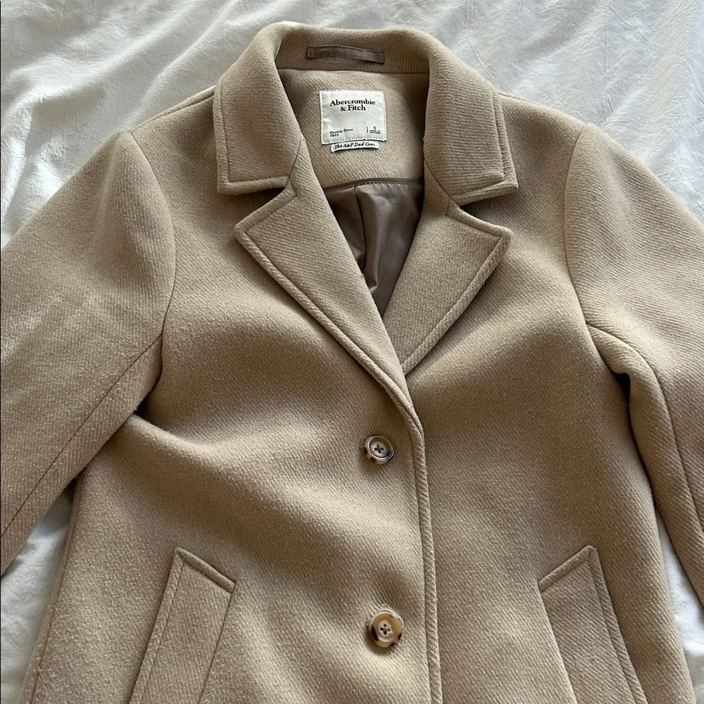 Abercrombie & Fitch Women's Light Tan Peacoat - Picture 2 of 9